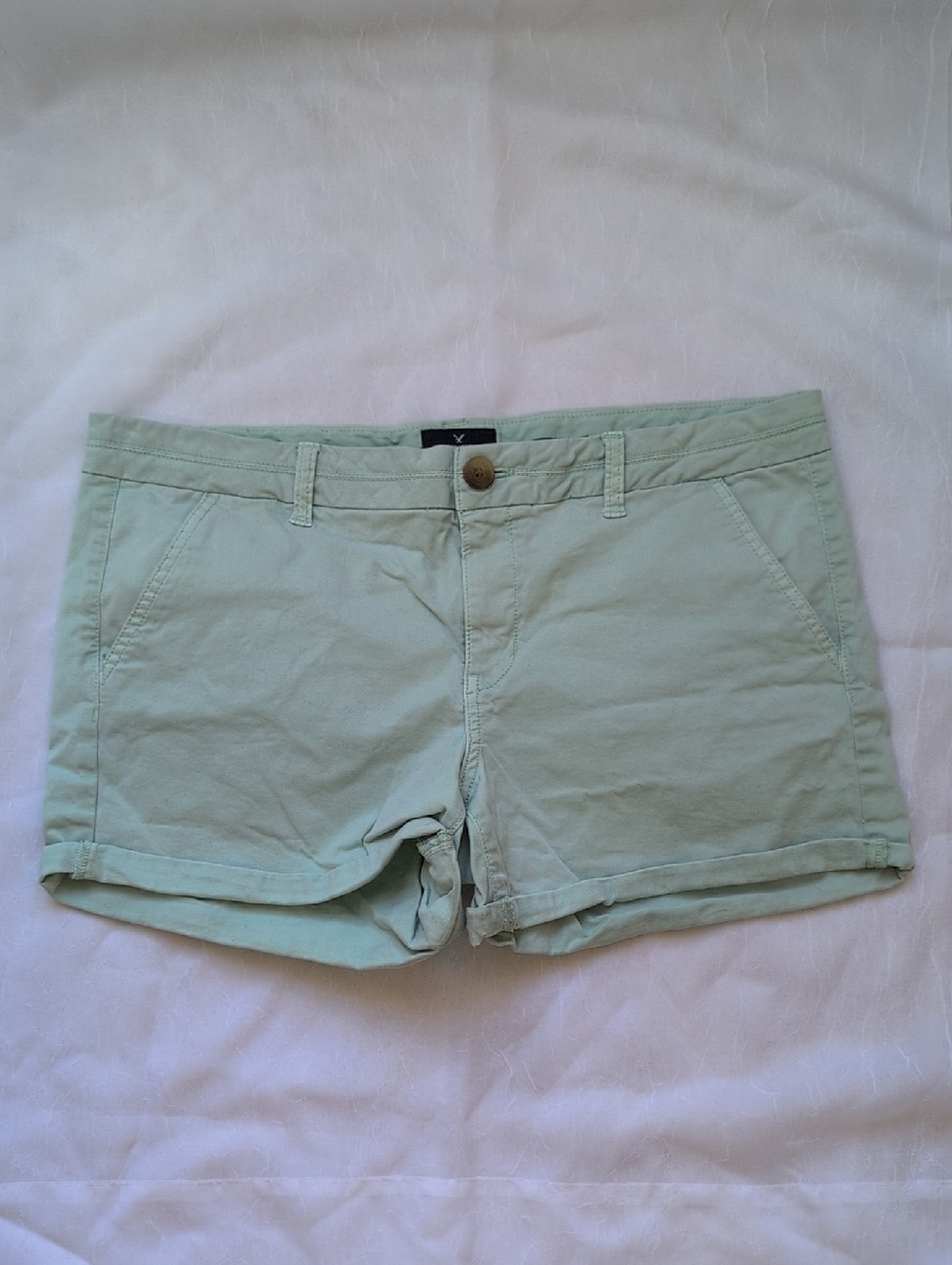 American Eagle Outfitters Sage Green Casual Cotton Shorts